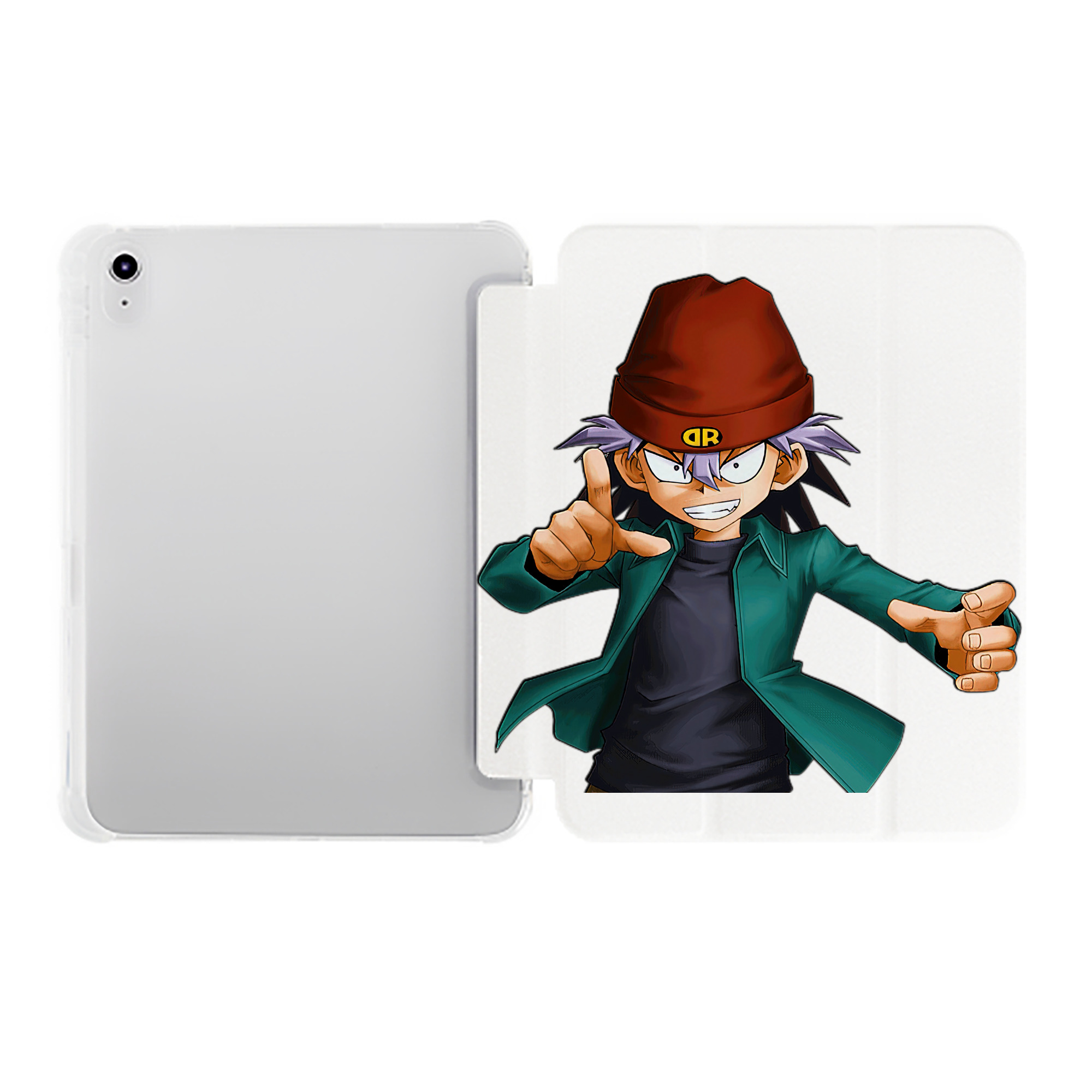 （画像用） 遊☆戯☆王 Yu-Gi-Oh! IPad ケース ペン収納付き 三つ折りスタンド PUレザー×シリコン 対応機種9.5/10.5/10.9インチ